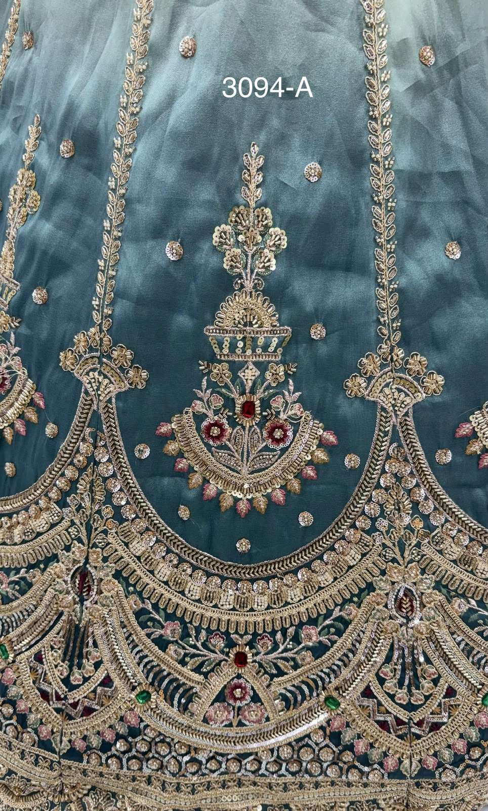 Art Of beautiful Work in Shaded Color Designer Chandnia Silk fabric Lehenga Choli Wholesale in surat 3094